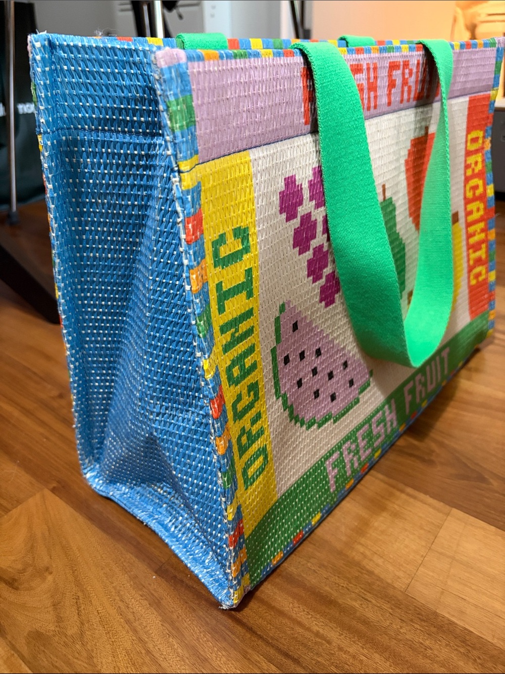 BAN.DO RATTAN MARKET BAG Fruit Tiles tote bag STRUCTURED Rattan TOTE bag